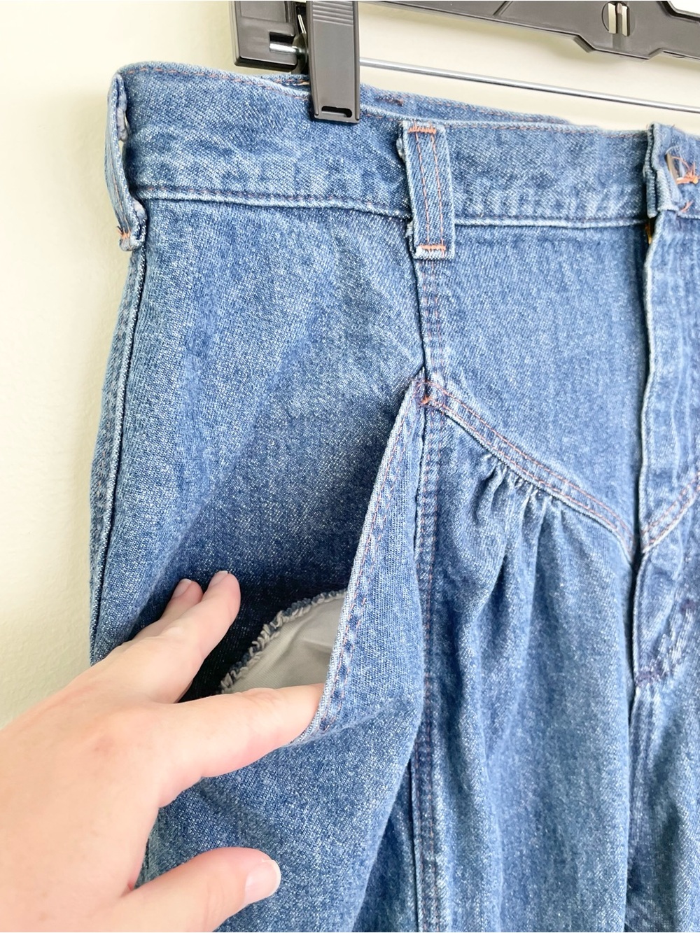 Vintage LEE 80s Gathered Yoke High Waist Princess Denim Jeans sz 34 Mom Jeans - Picture 4 of 8